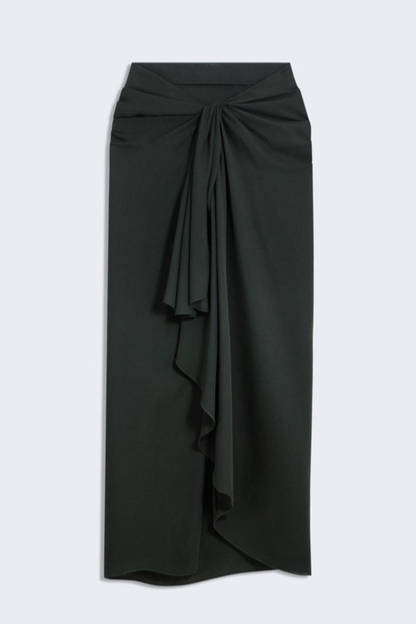 Dalary Halter Twisted Skirt Two Piece Set - Black