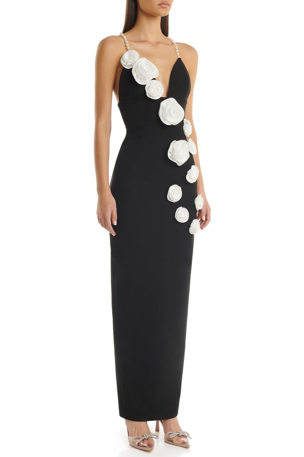 Delphi Floral Pearl Maxi Bandage Dress