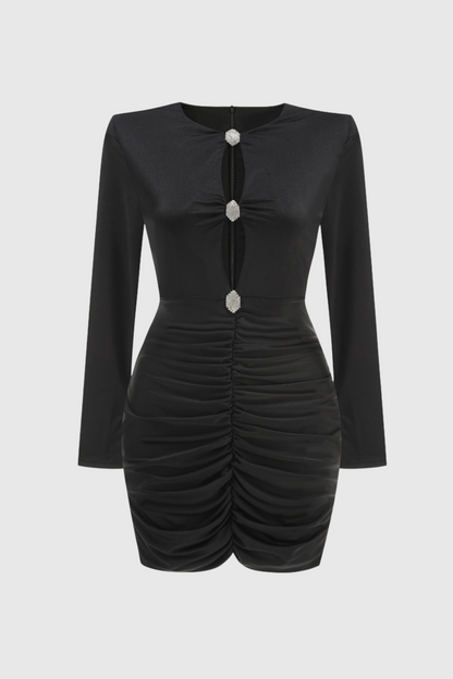 Denali Crystal Embellished Cutout Mini Dress