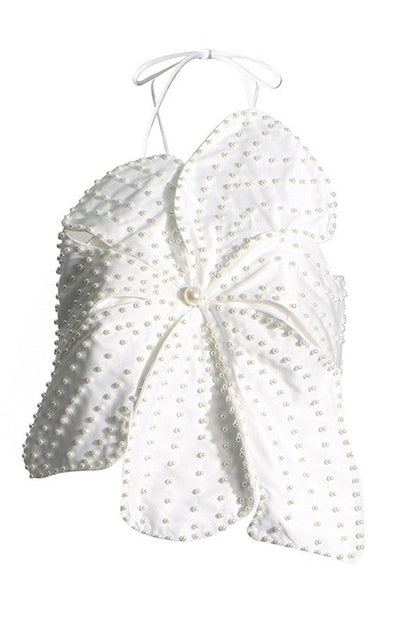 Elaine Floral Pearl Top - White