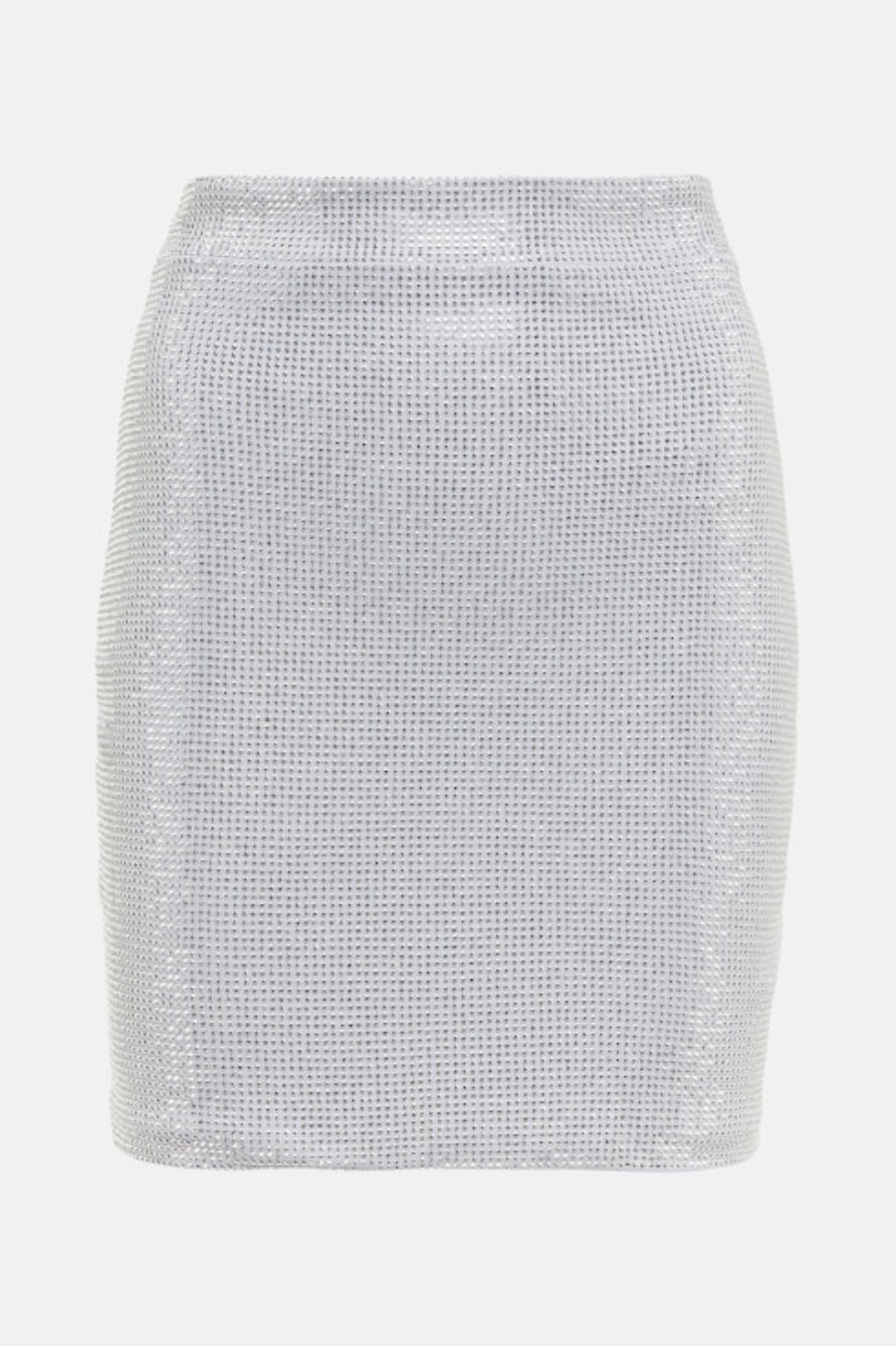Elysia Mesh-paneled Crystal Embellished Top - Silver