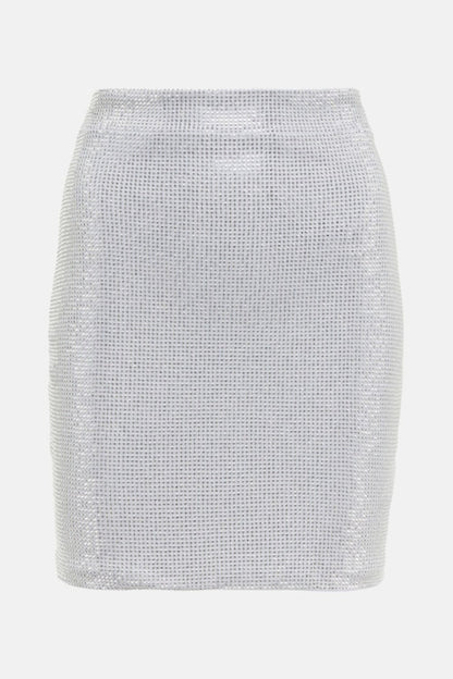 Elysia Mesh-paneled Crystal Embellished Top - Silver