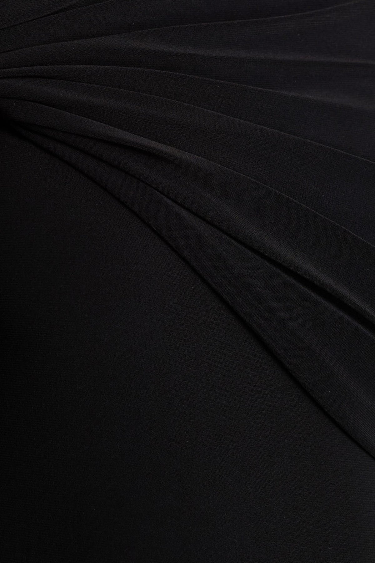 Fidelio Asymmetrical Ruched Midi Dress - Black