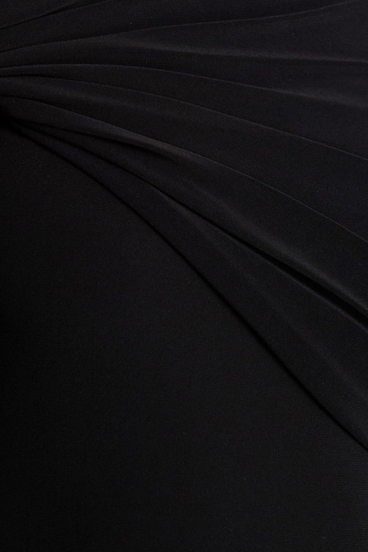 Fidelio Asymmetrical Ruched Midi Dress - Black