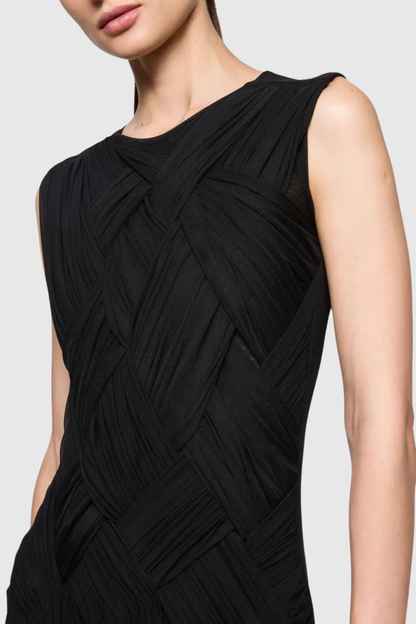 Gazelle Sleeveless Braid Tulle Maxi Dress - Black