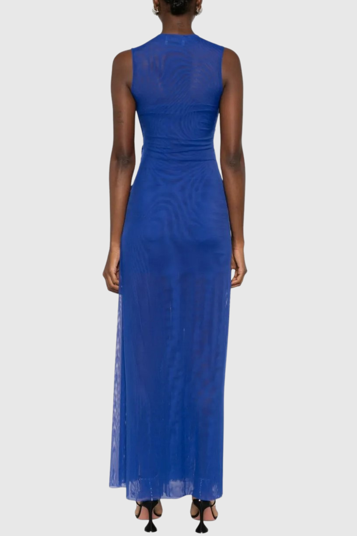 Gazelle Sleeveless Braid Tulle Maxi Dress - Blue