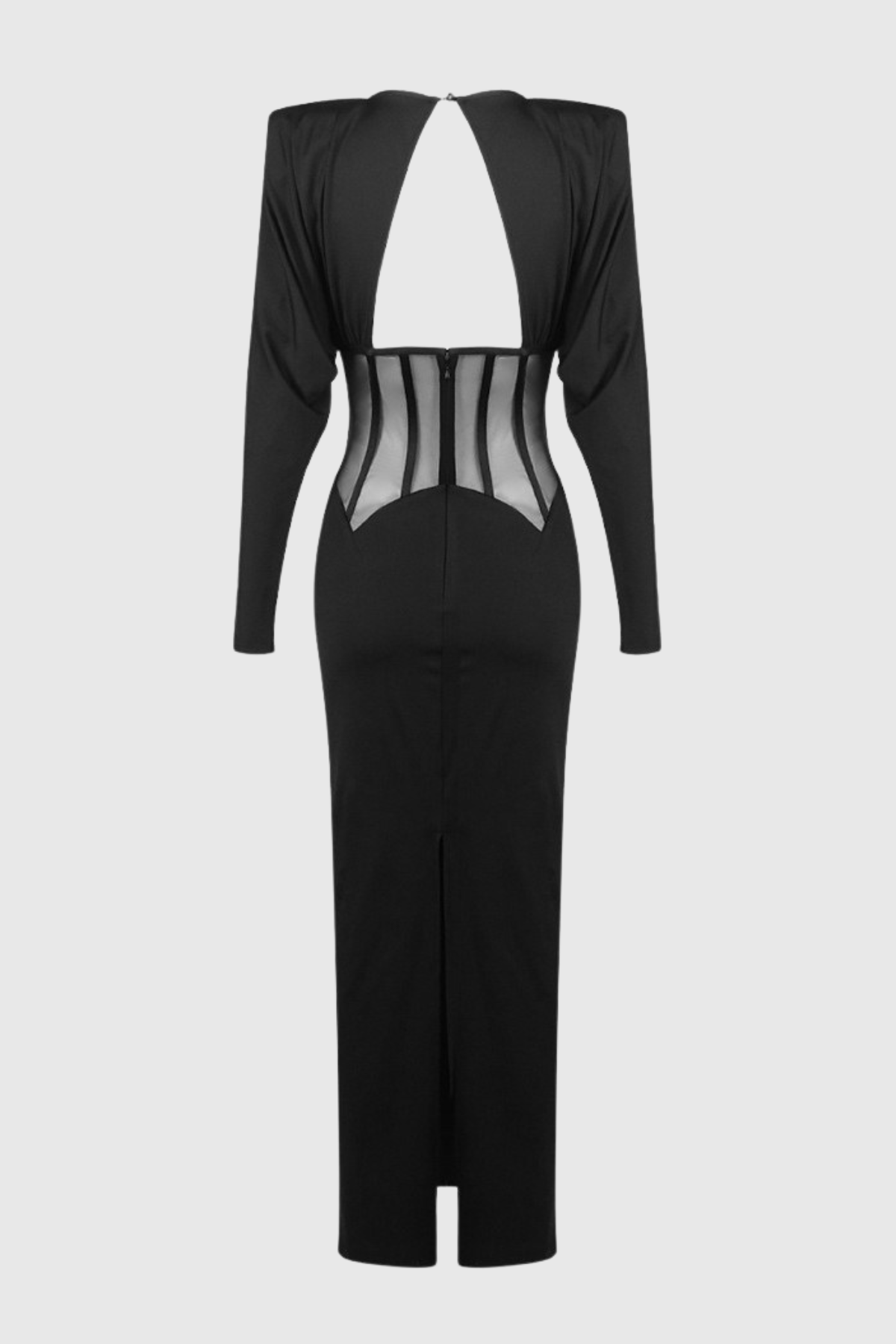 Giffora Cutout Mesh Corset Maxi Dress