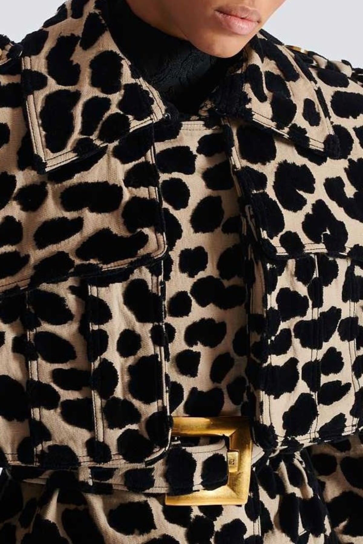 Gotaya Leopard Belted Trench Coat