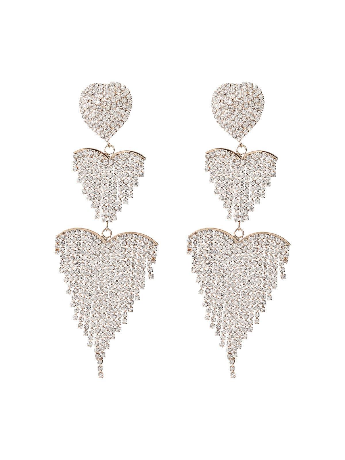 Hazel Heart Tassel Drop Earrings