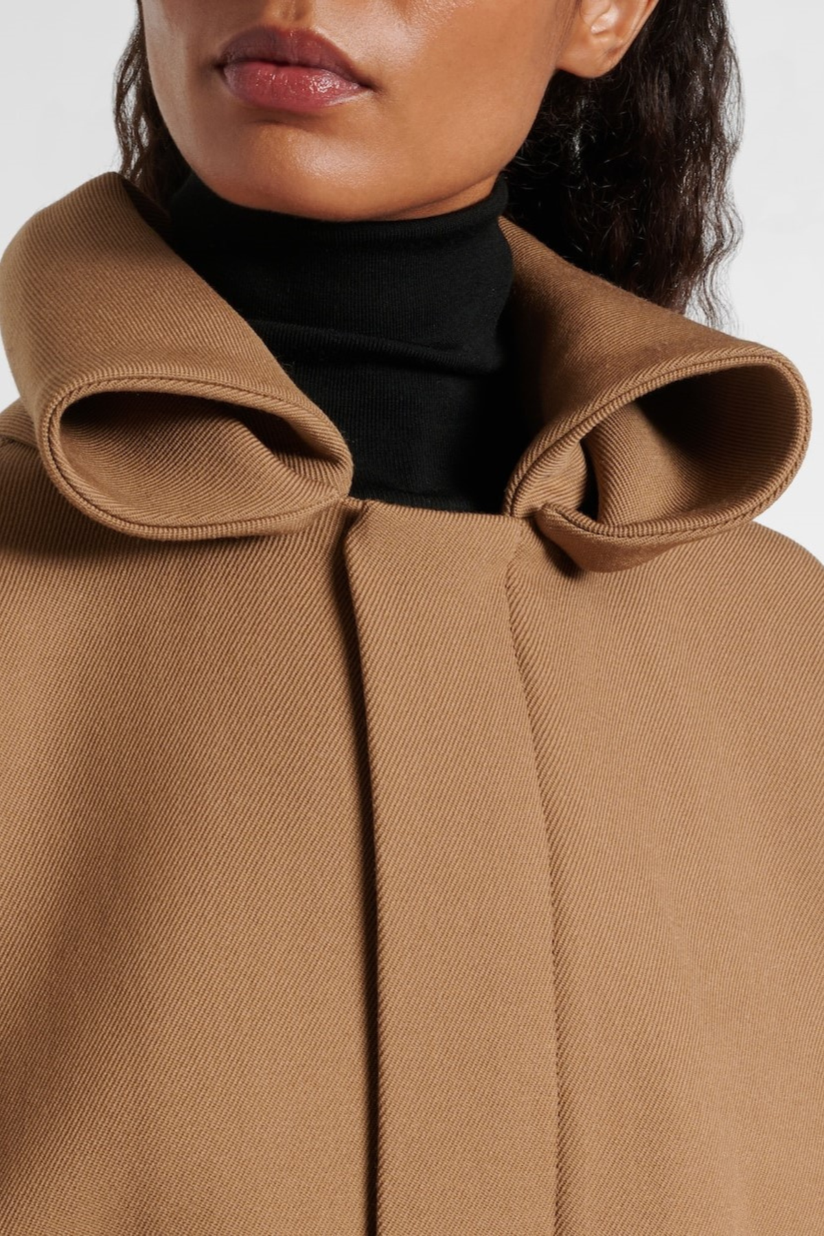 Isahara Hooded Drawstring Wool Jacket