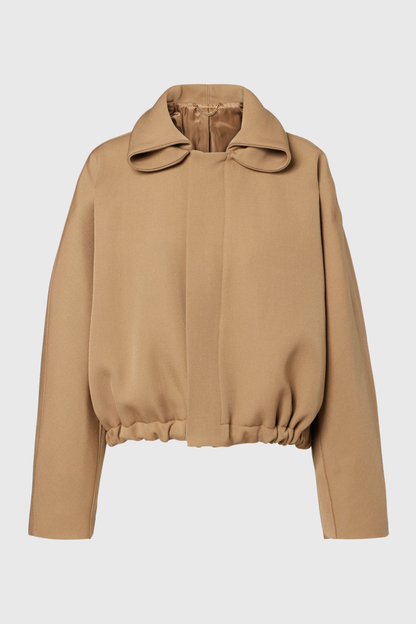 Isahara Hooded Drawstring Wool Jacket