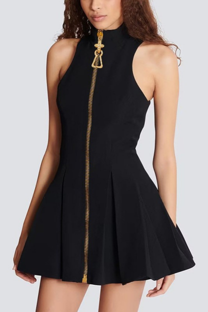 Jahmia Zipper Sleeveless Mini Dress