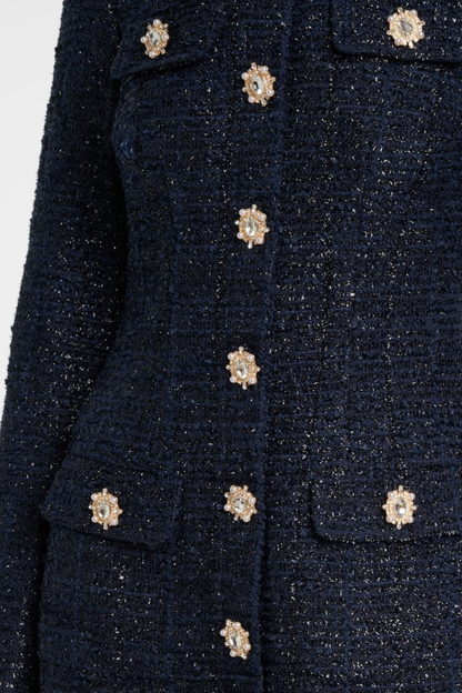 Junia Boucle Embellished Tweed Mini Dress