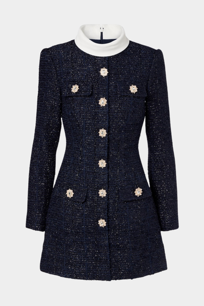 Junia Boucle Embellished Tweed Mini Dress