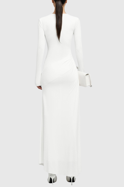 Katina Ruched Maxi Dress - White