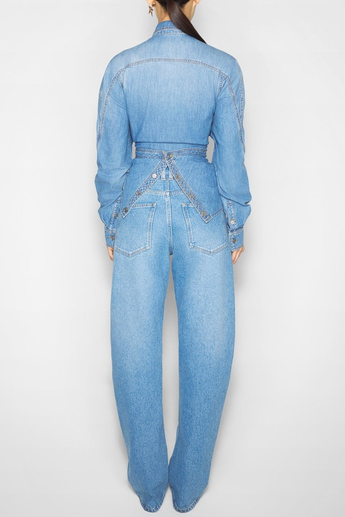 Katri Wrapped Denim Shirt - Blue