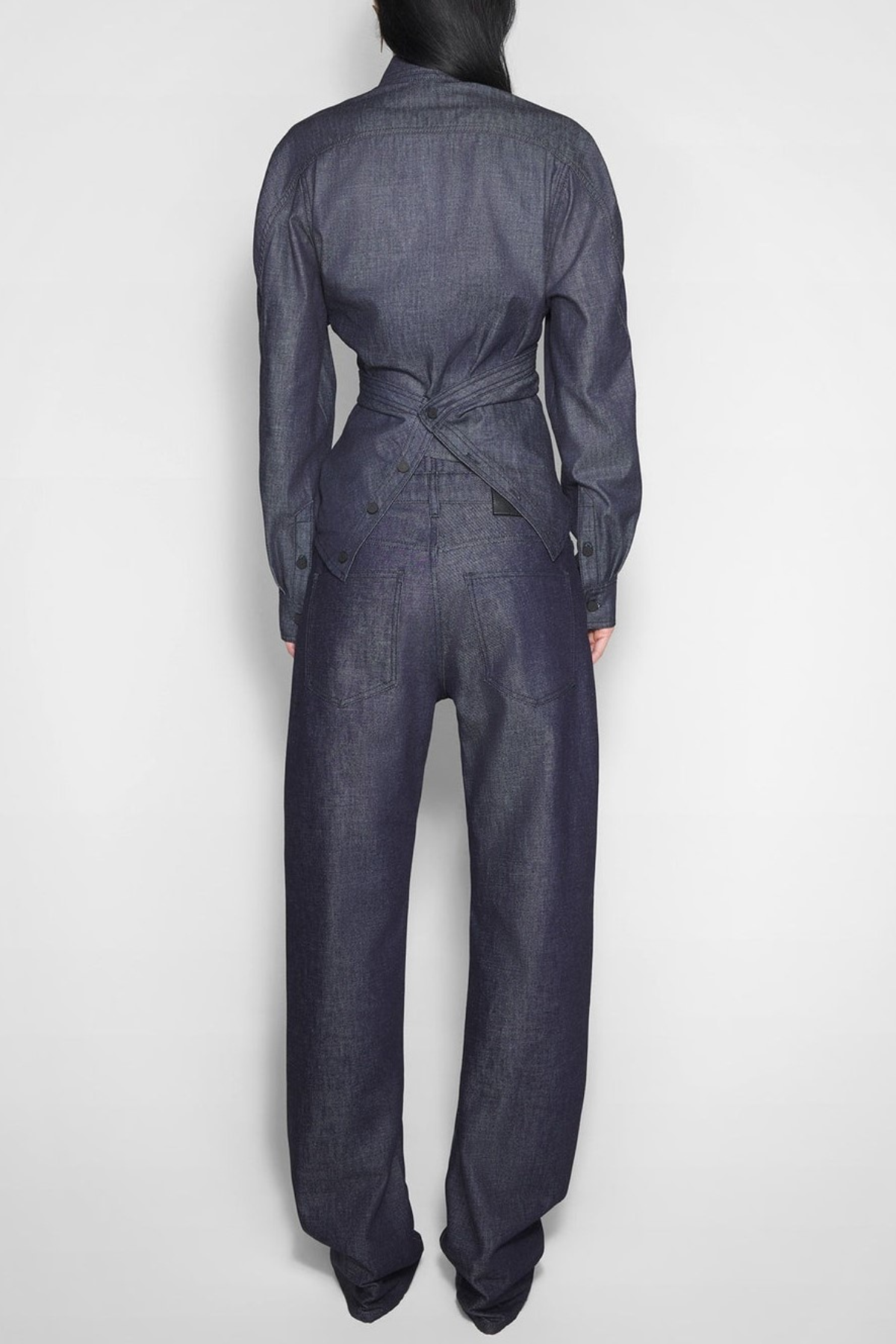 Katri Wrapped Denim Shirt - Navy