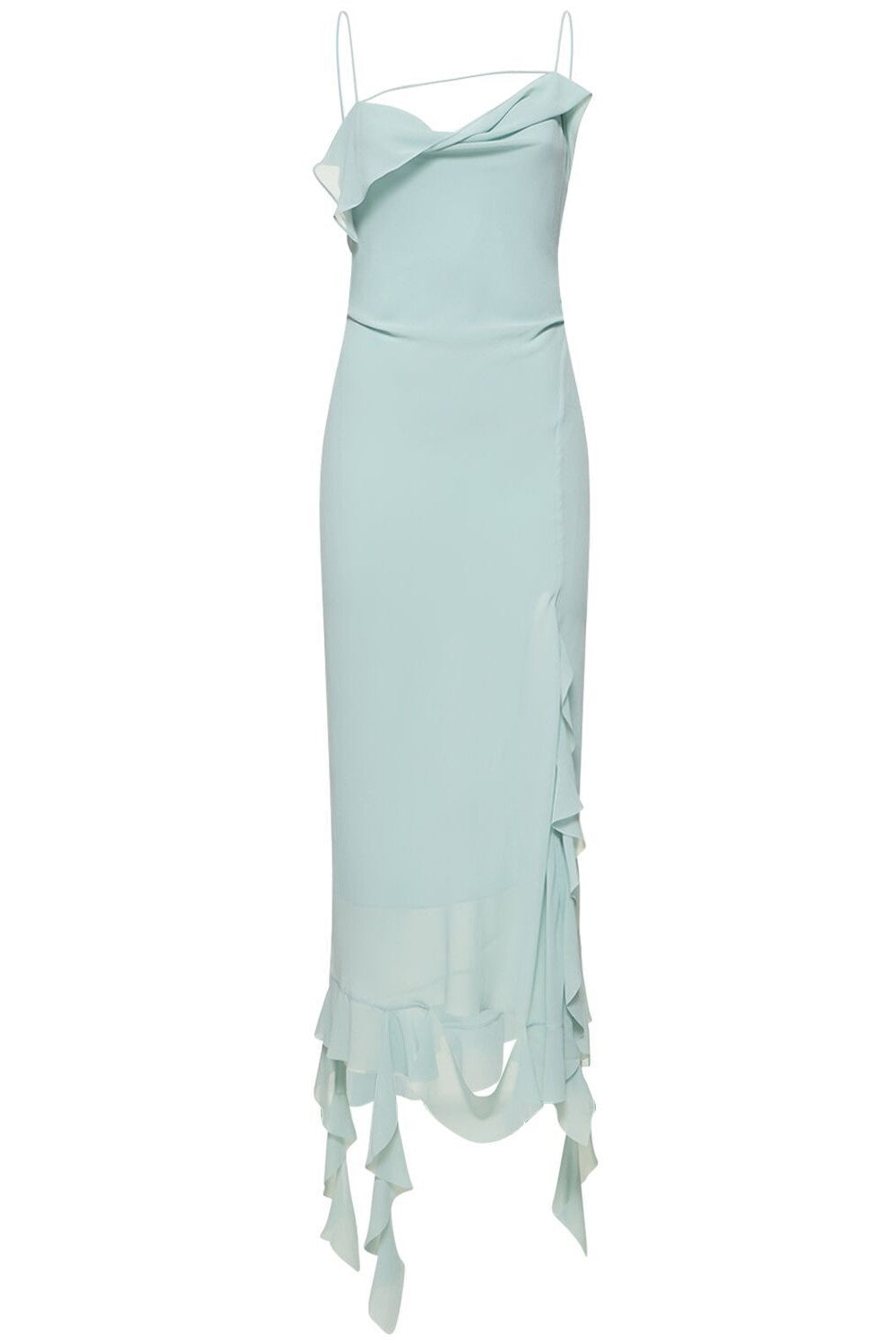 Kenzia Asymmetric Ruffle Midi Dress - Green