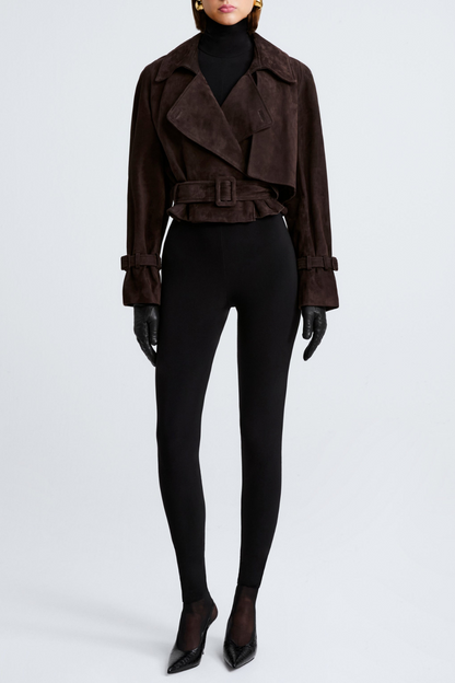 Kevon Cropped Suede Jacket