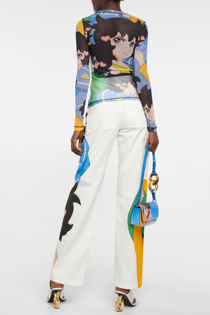 Kylee Printed Mesh Top