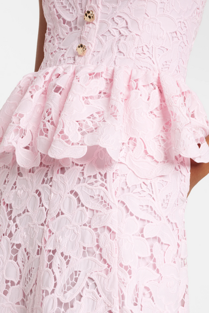Lacinda Lace Peplum Midi Dress