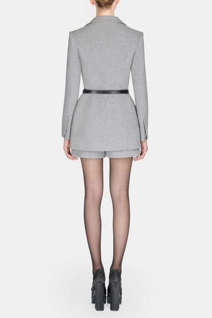 Laurelin Herringbone Double-Breasted Blazer