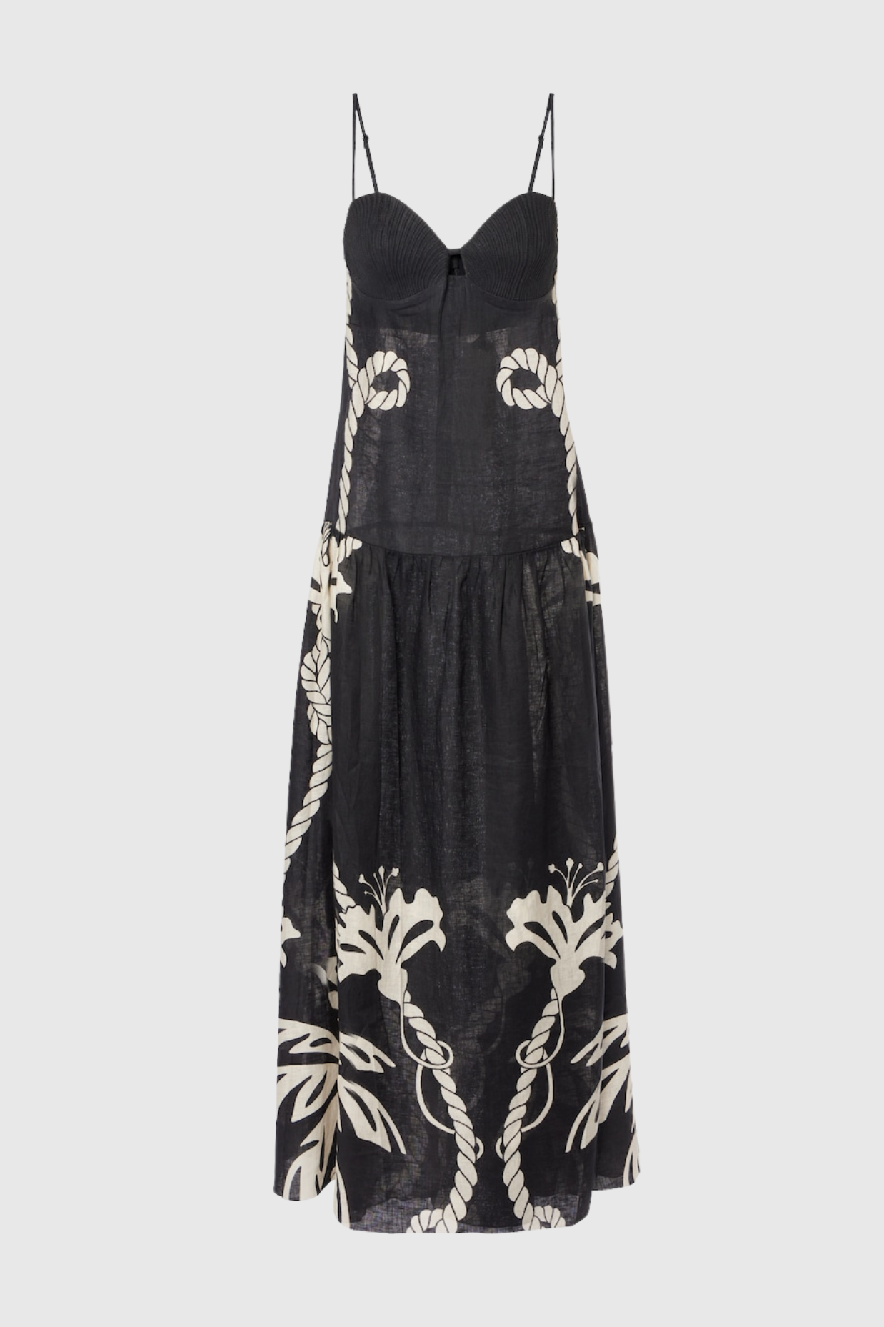 Lawerey Print Linen Maxi Dress