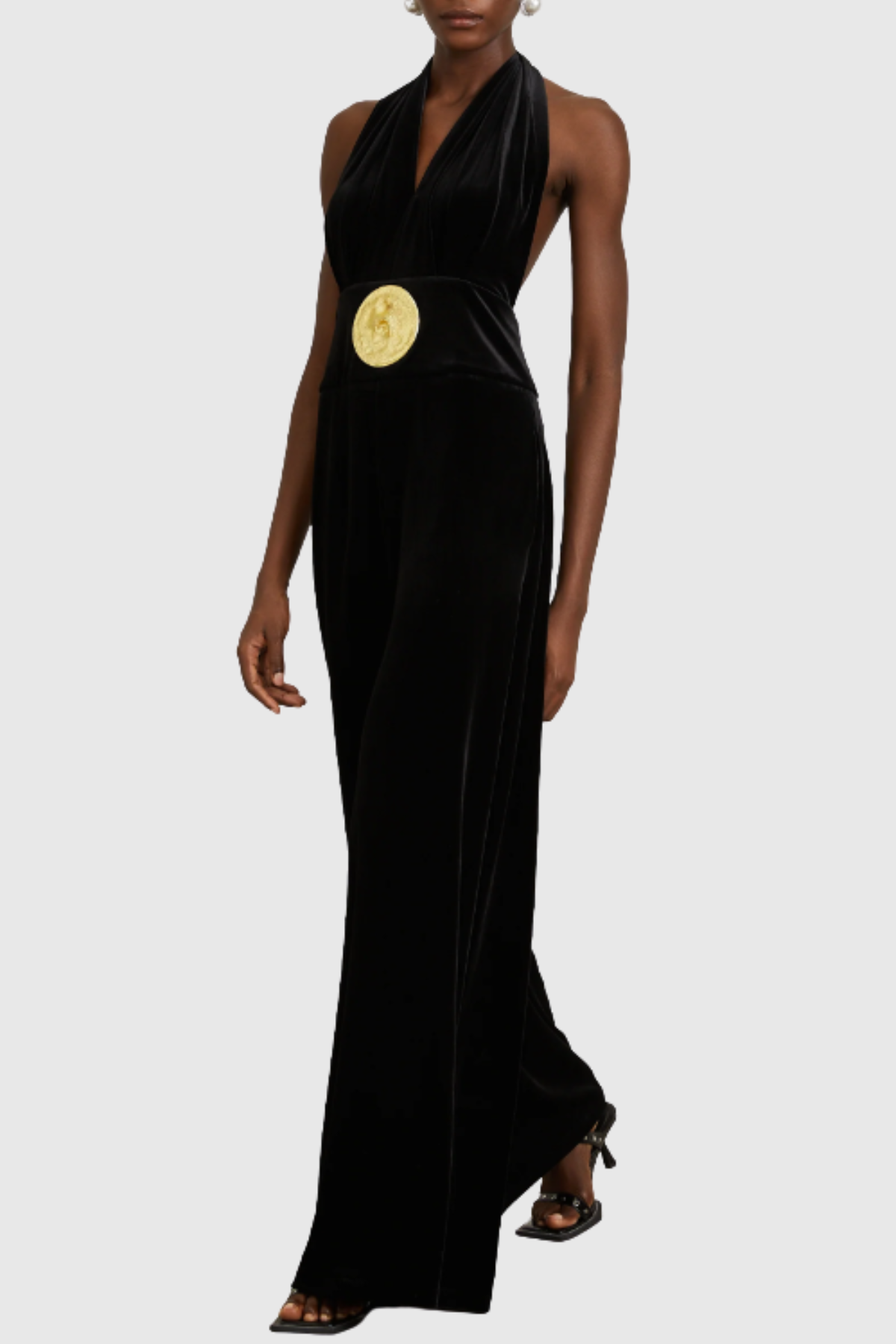 Leiba Halter Velvet Jumpsuit