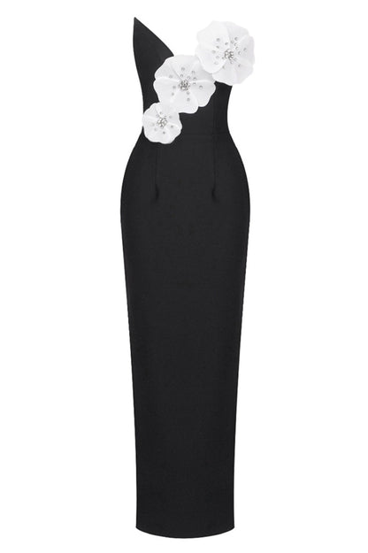 Lilith Floral Strapless Maxi Bandage Dress