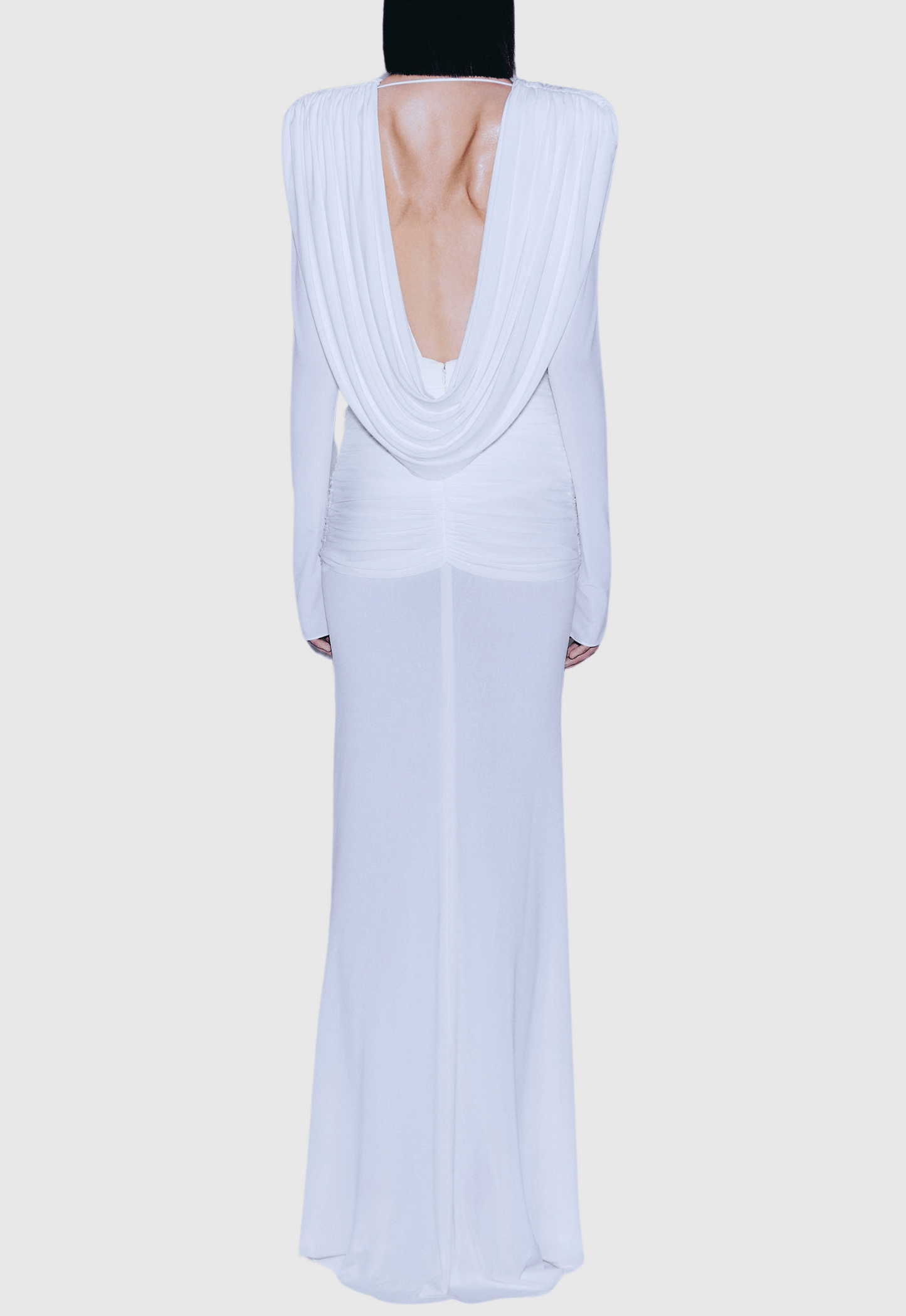 Linus V-neck Draped Backless Maxi Dress