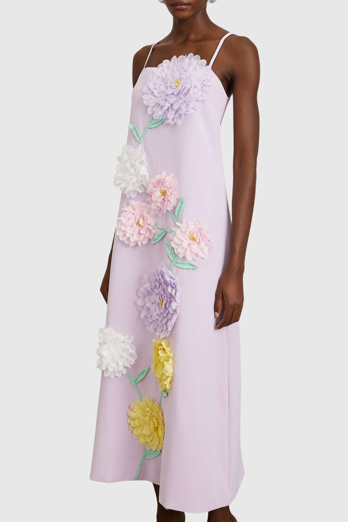 Mesa Strapless Floral Embroidered Maxi Dress - Purple