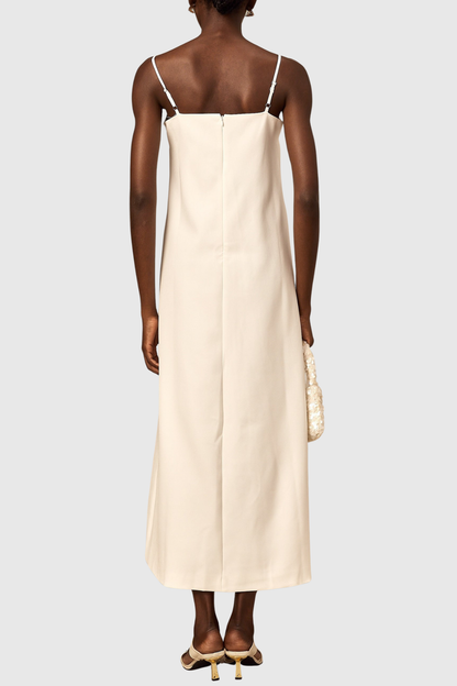 Mesa Strapless Floral Embroidered Maxi Dress - White