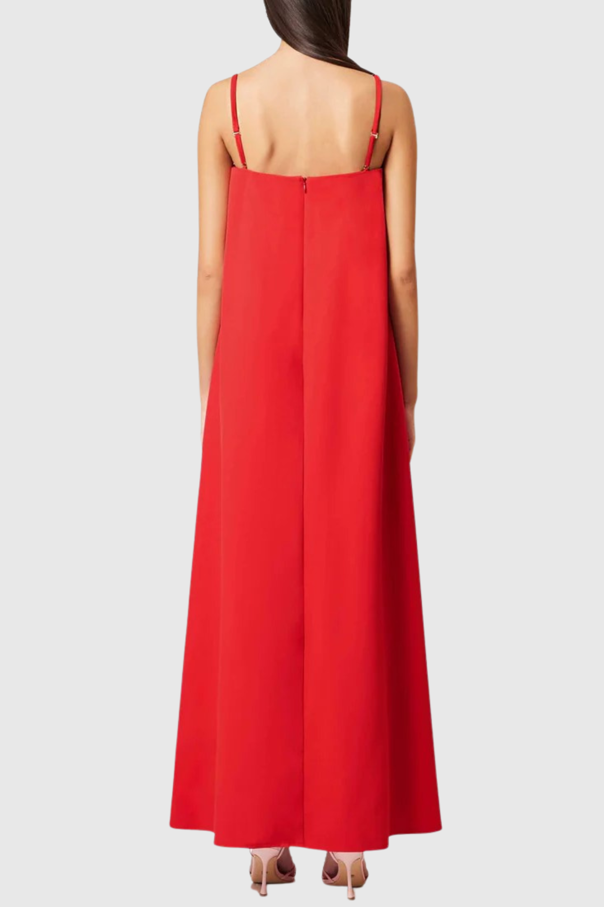 Mesa Strapless Floral Embroidered Maxi Dress - Red