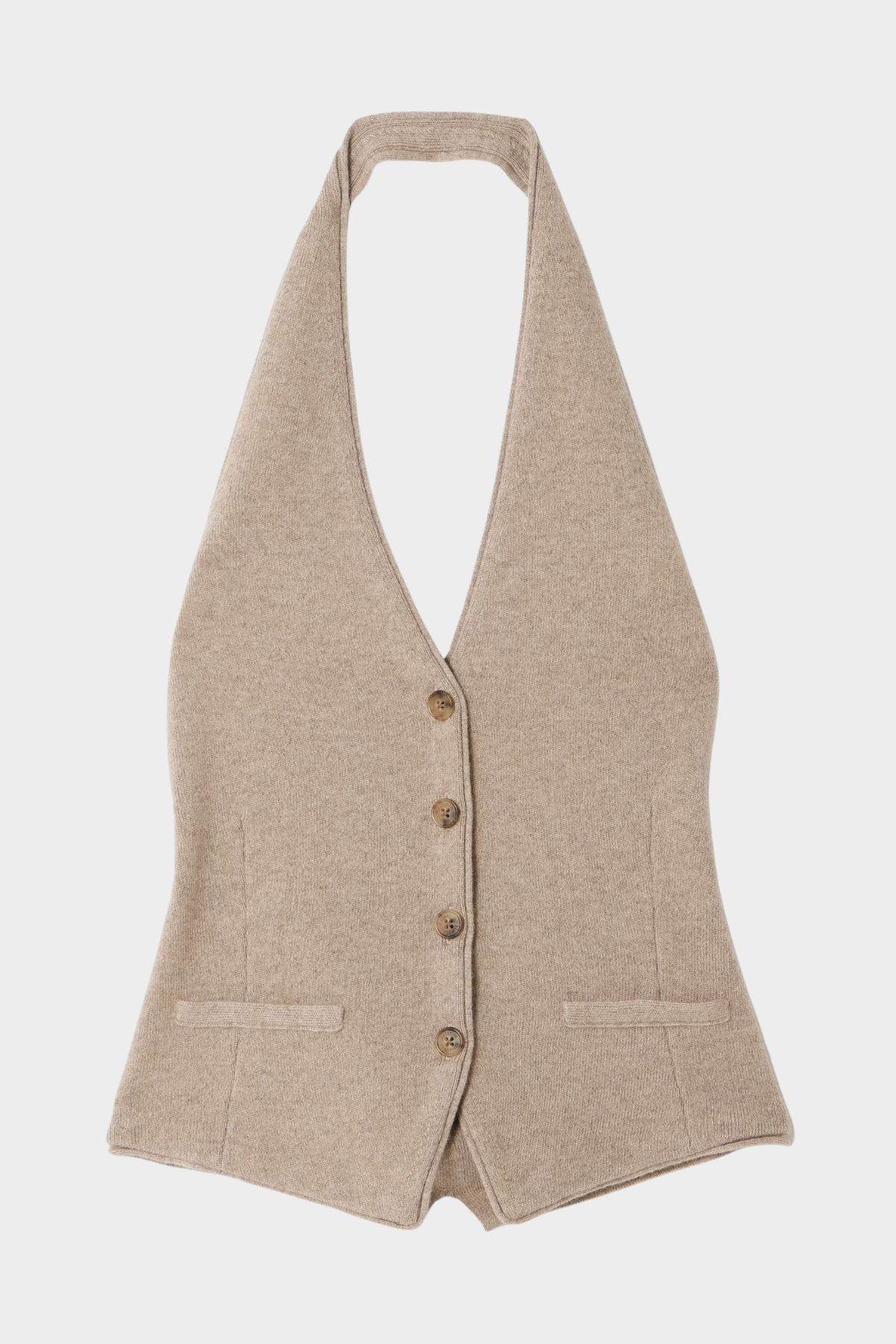 Morris Wool Halter Vest - Khaki