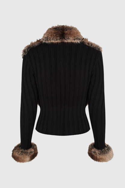 Motoko Faux Fur Knit Coat