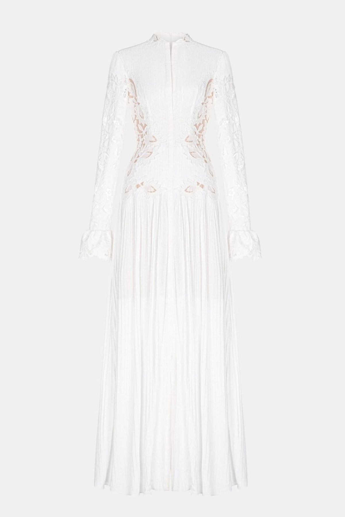 Nabby Embroidered Pleated Maxi Shirt Dress