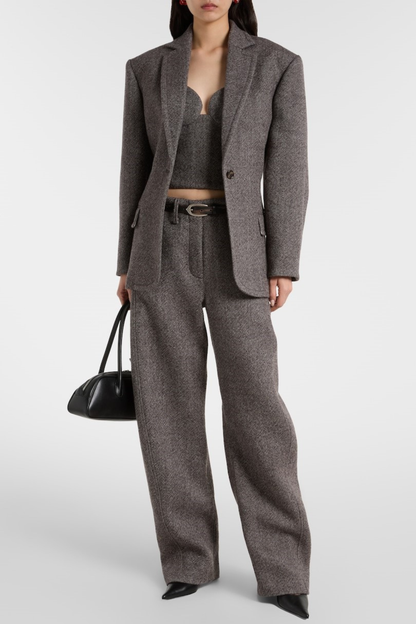 Nakos Herringbone Wool Blend Blazer