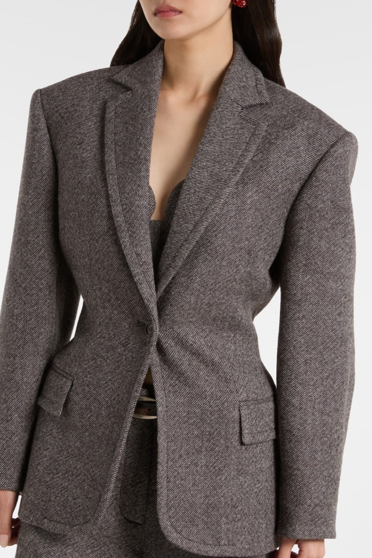 Nakos Herringbone Wool Blend Blazer