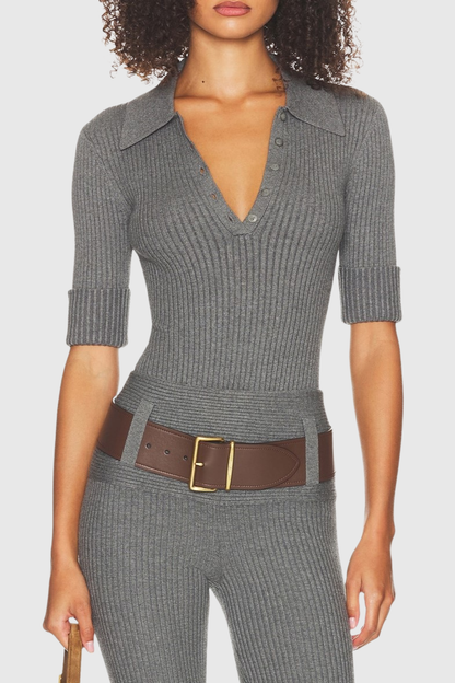 Nerina Knit Bodysuit - Grey