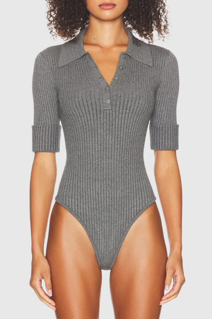 Nerina Knit Bodysuit - Grey