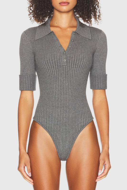 Nerina Knit Bodysuit - Grey