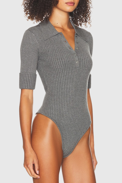 Nerina Knit Bodysuit - Grey