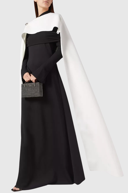 Nialla Shawl Maxi Dress - Black