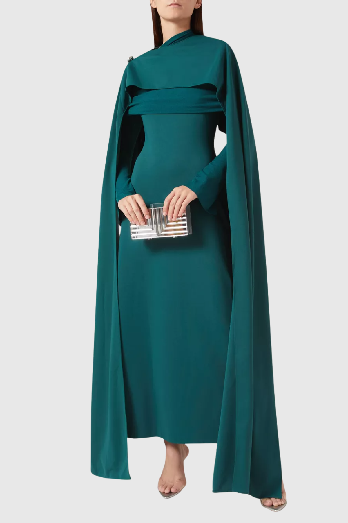 Nialla Shawl Maxi Dress - Green