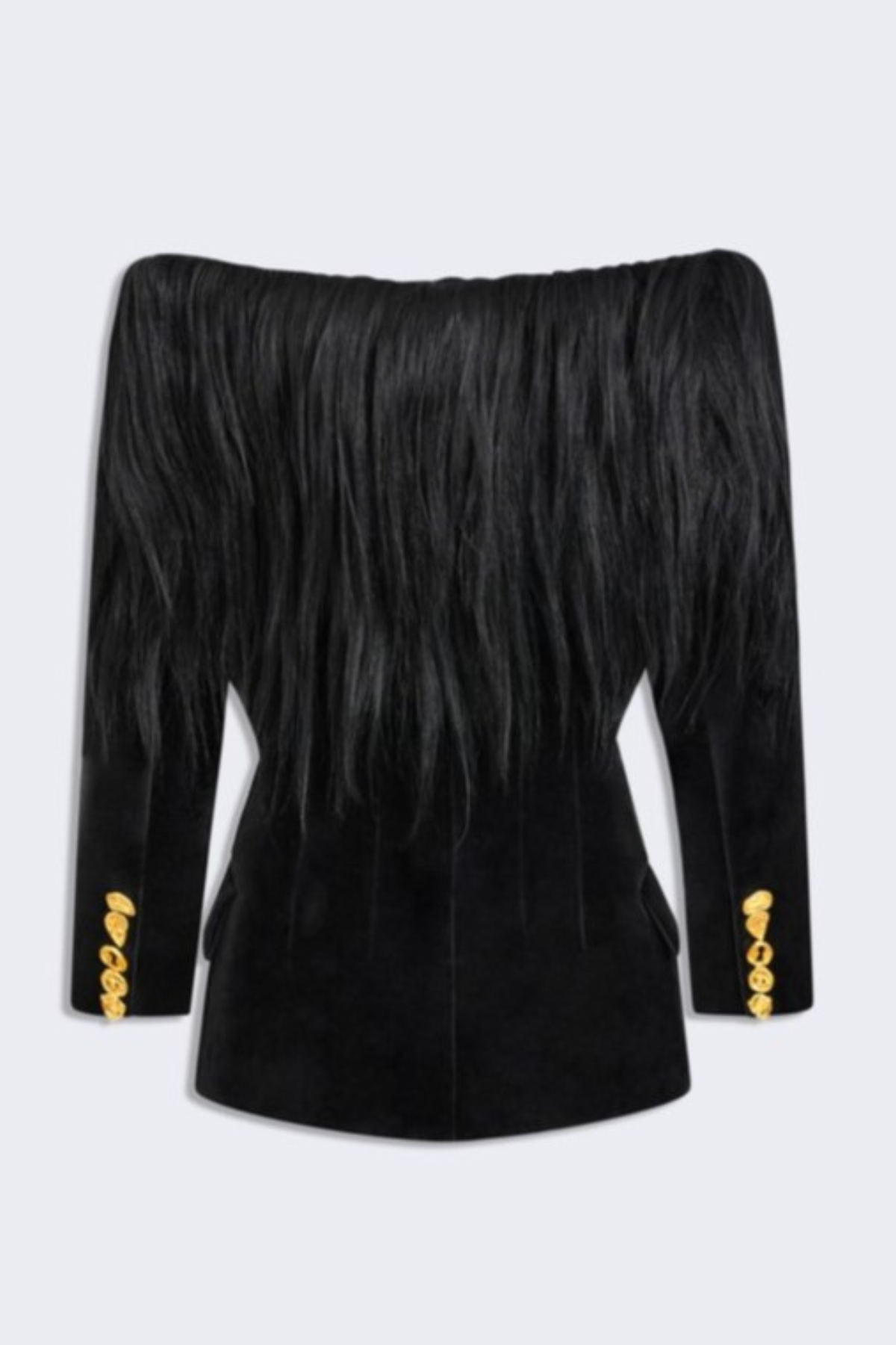 Niama Off Shoulder Feather Blazer