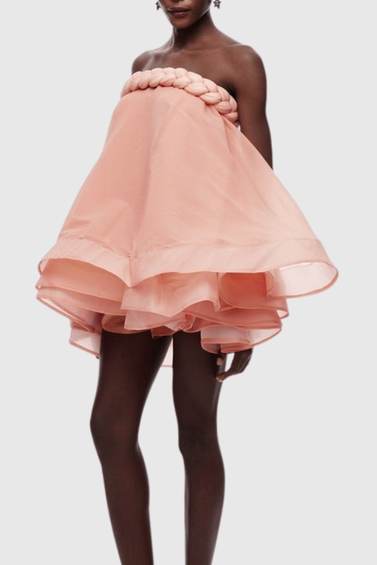 Ninna Braid Strapless Layered Mini Dress - Pink