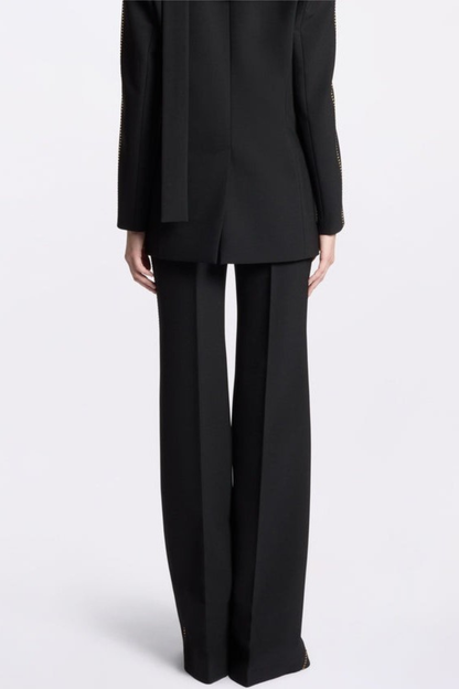 Ophelia Scarf-Detailed Blazer Set - Black