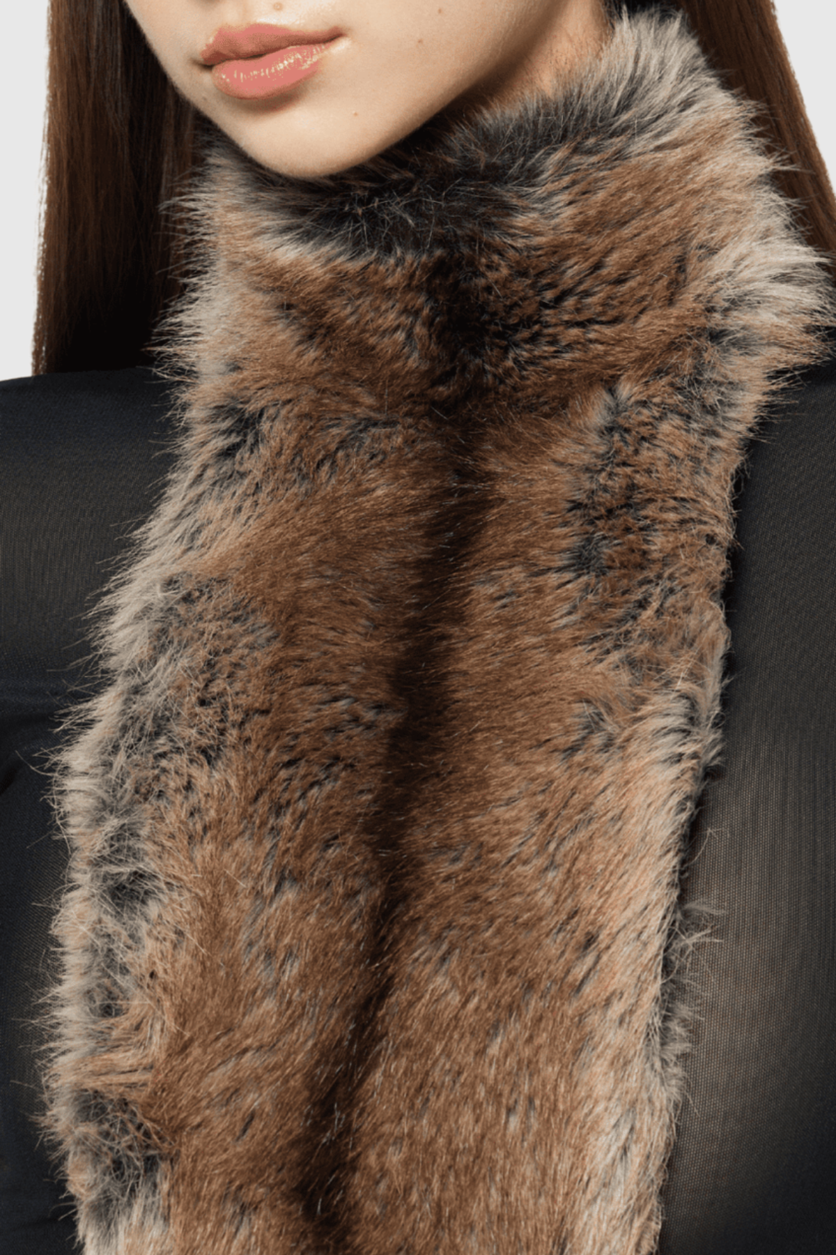 Ozlem Faux Fur Mesh Bodysuit