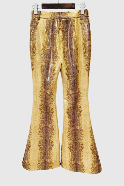 Panka Leather Snake Print Jacket