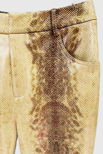 Panka Leather Snake Print Jacket